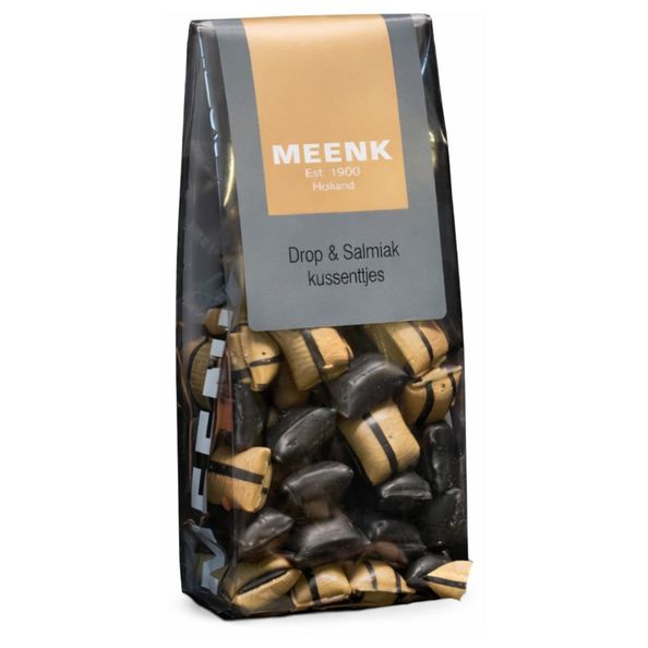 Meenk drop & salmiak kussentjes zakje 150 gr