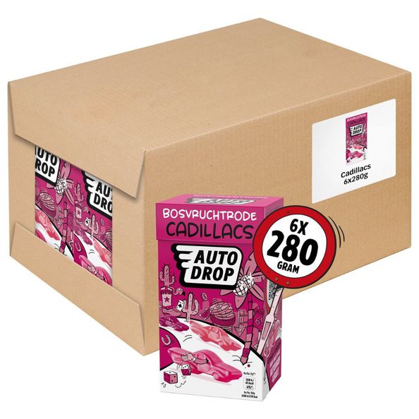 Autodrop mixdoos bosvrucht rode cadillacs 280 gr