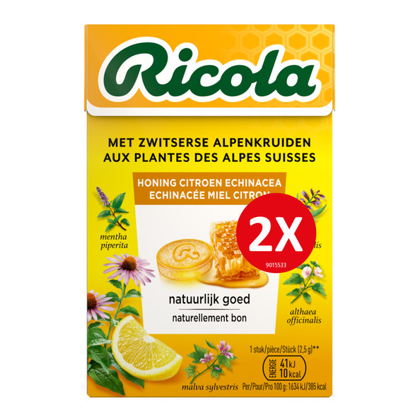 Ricola honing citroen echinacea duopack 2x50 gr