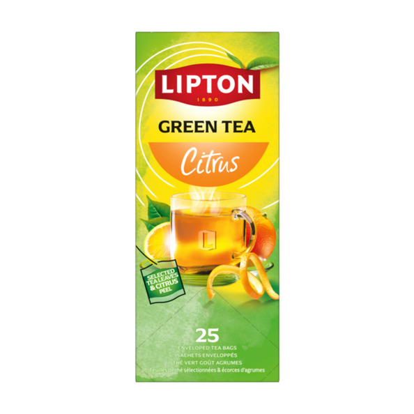 Lipton Feel Good Selection Groene Thee Citrus 25 zakjes