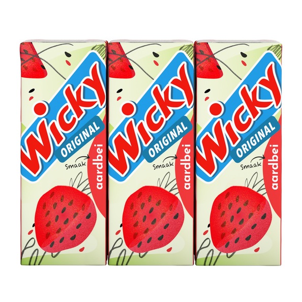 Wicky drink aardbei pakje 20 cl 6-pack