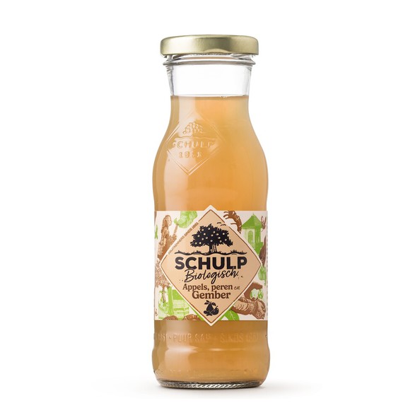 Schulp biologische appel, peer & gembersap flesje 20 cl