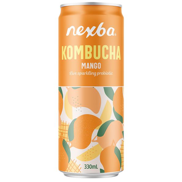 Nexba mango kombucha slim can 33cl. a12