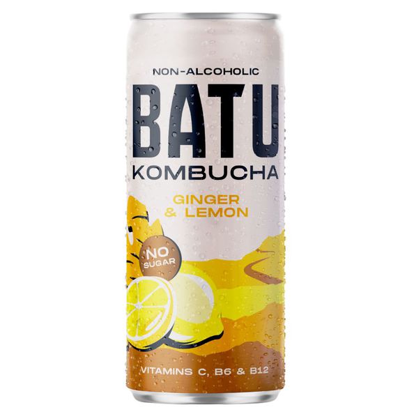 Batu kombucha ginger & lemon blik 25 cl