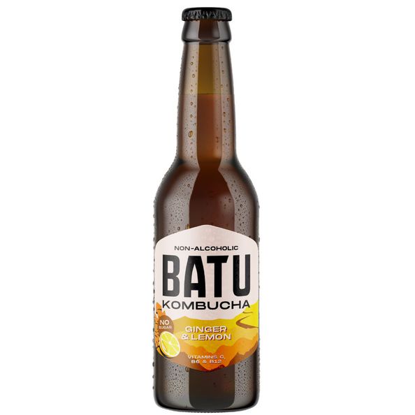 Batu kombucha ginger & lemon fles 33 cl