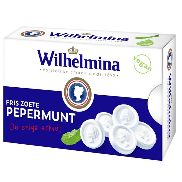 Wilhelmina pepermunt vegan liggend doosje 100 gr