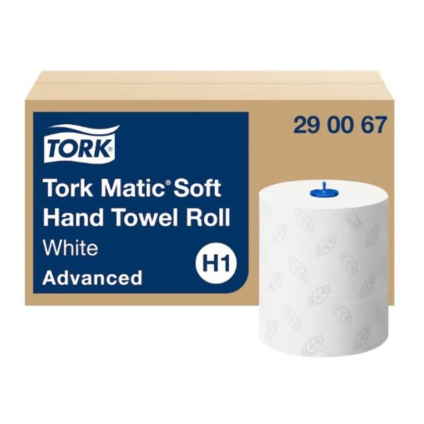 Tork matic zachte handdoekrol 2-laags wit H1 290067 150m a6