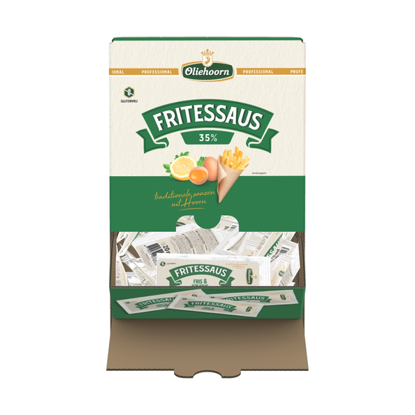 Oliehoorn fritessaus 35% glutenvrij 20 ml sachets