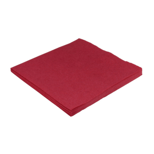 Servet bordeaux 2-laags 33 x 33 cm 1/4 vouw
