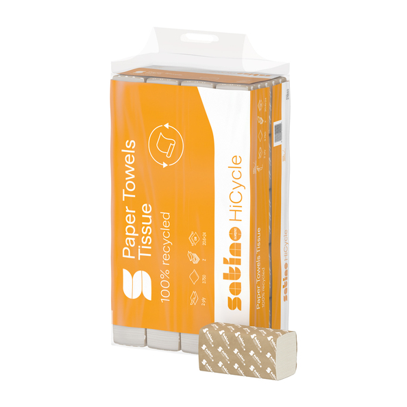 Satino PT2 HiCycle handdoekenpapier Z-vouw tissue 2-lgs 20,6x24cm 3750 stuks