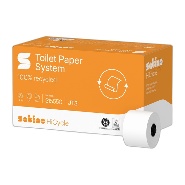 Satino toiletpapier JT3 systeemrol 3 laags 24 x 70 meter