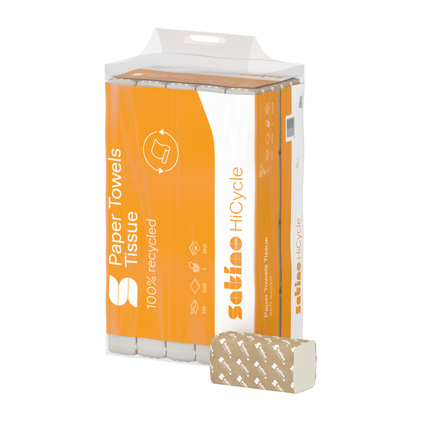 Satino PT3 HiCycle handdoek 2-lgs v-vouw 24x23cm a4000