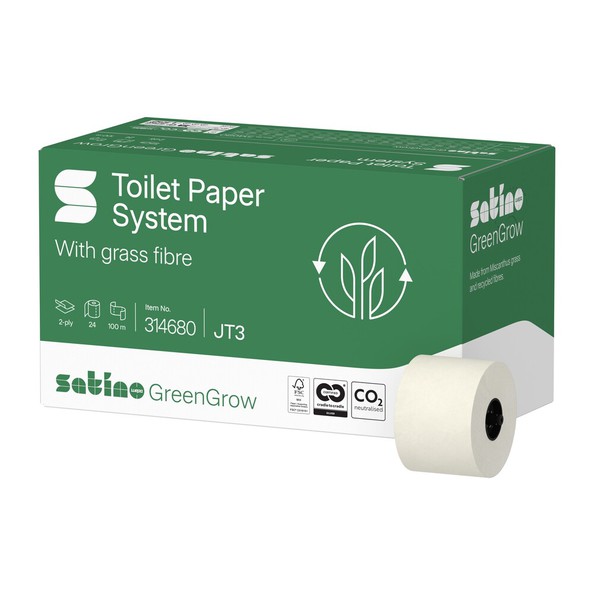 Satino GreenGrow toiletpapier systeemrol 2-laags 24 x 100 meter