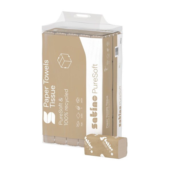 Satino PT3 puresoft handdoekje 2-lgs v-vouw 24x23cm a4000