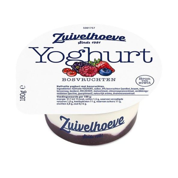 Zuivelhoeve yoghurt bosvruchten 150 gr