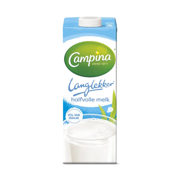 Campina langlekker halfvolle melk pak 1 liter