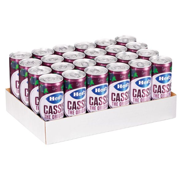 Hero small cassis blik 250 ml