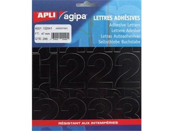 Agipa etiketten cijfers letterhoogte 47 mm, 286 ci