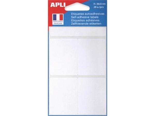 Agipa witte etiketten in etui ft 38 x 50 mm (b x h