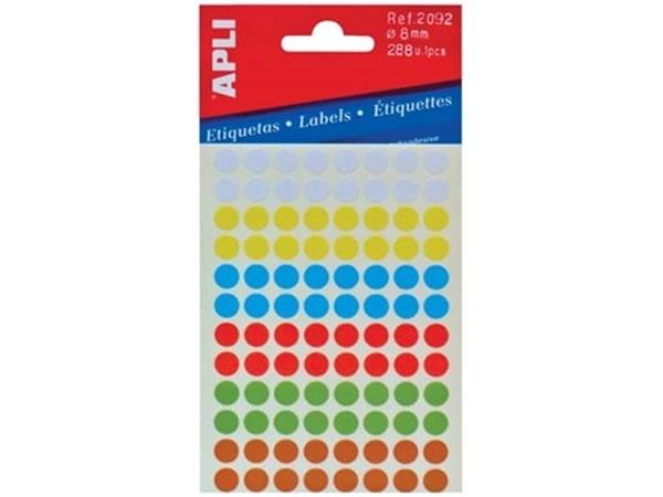Apli ronde etiketten in etui diameter 8 mm, geasso
