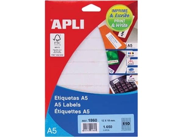 Apli witte etiketten Print & Write ft 12 x 18 mm (