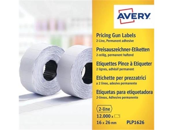 Avery PLP1626 etiketten voor prijstang permanent,