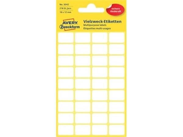 Avery Witte etiketten ft 18 x 12 mm (b x h), 216 s