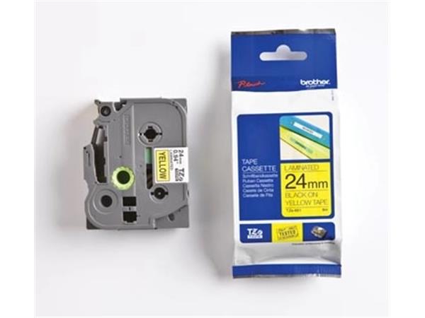 Brother TZe tape voor P-Touch 24 mm, zwart op geel