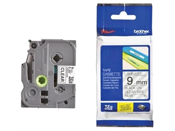 Brother TZe tape voor P-Touch 9 mm, zwart op trans
