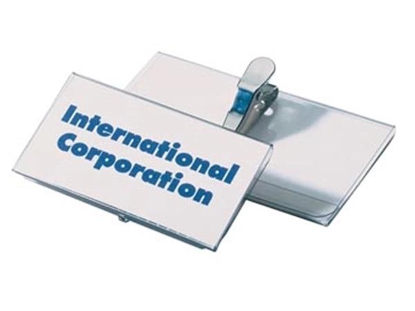 Durable badge + krokodillenklem ft 40 x 75 mm