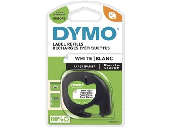 Dymo LetraTAG tape 12 mm, papier wit