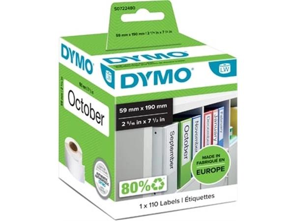 Dymo etiketten LabelWriter ft 190 x 59 mm, wit, 11