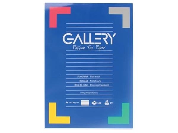 Gallery schrijfblok, ft A4, gelijnd, 100 vel