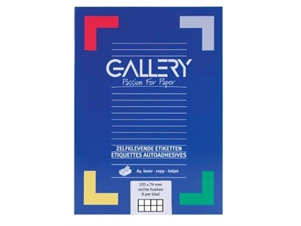 Gallery witte etiketten Ft 105 x 74 mm (b x h), re