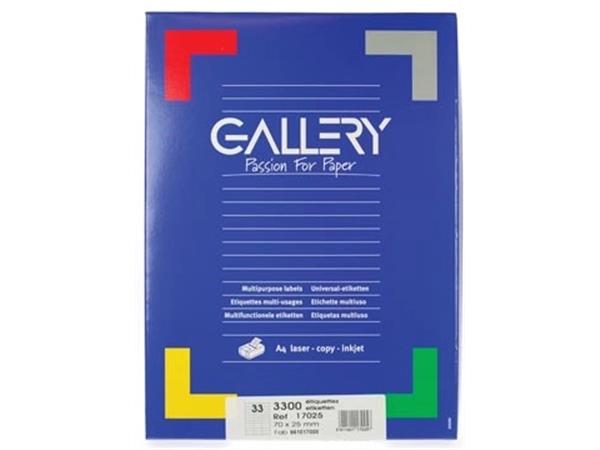 Gallery witte etiketten ft 70 x 25 mm (b x h), rec