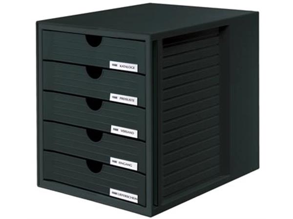 Han ladenblok met gesloten laden, zwart