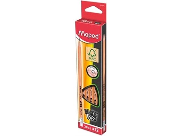 Maped potlood Black'Peps 2B, met gum