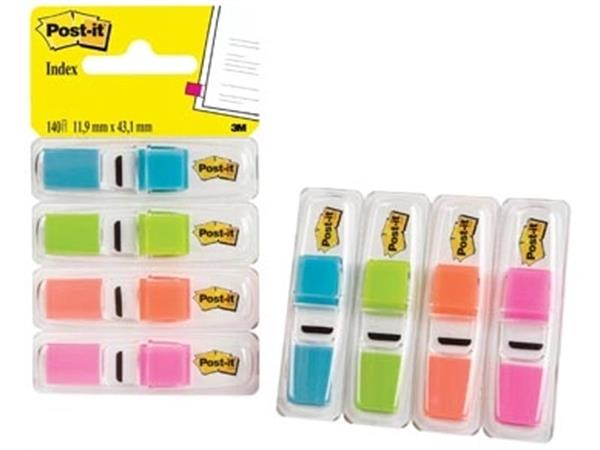 Post-it Index Smal, 4 x 35 tabs, turkoois, lichtgr