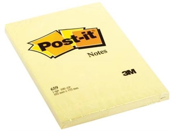 Post-it Notes, ft 102 x 152 mm, geel, blok van 100