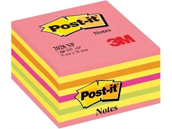 Post-it Notes kubus, 450 vel, ft 76 x 76 mm, roze-
