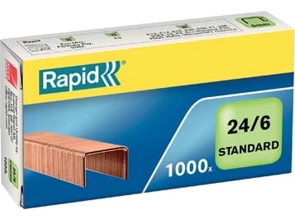 Rapid Nietjes 24/6, koper, doos van 1.000 nietjes