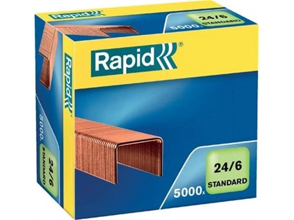 Rapid Nietjes 24/6, koper, doos van 5.000 nietjes
