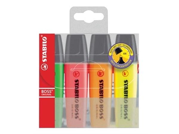 STABILO BOSS ORIGINAL markeerstift, etui van 4 stu