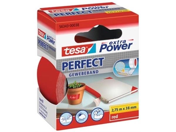 Tesa extra Power Perfect, ft 38 mm x 2,75 m, rood