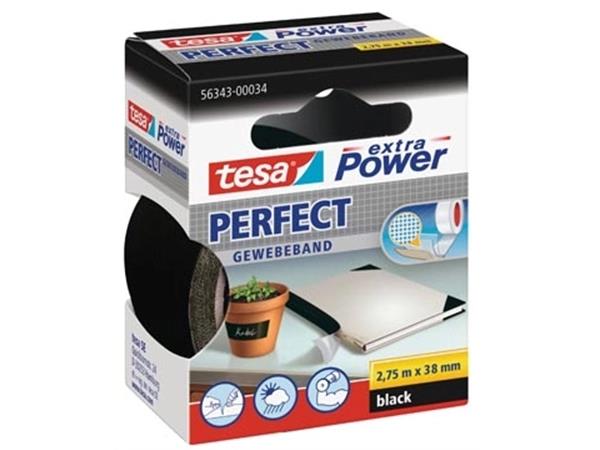 Tesa extra Power Perfect, ft 38 mm x 2,75 m, zwart